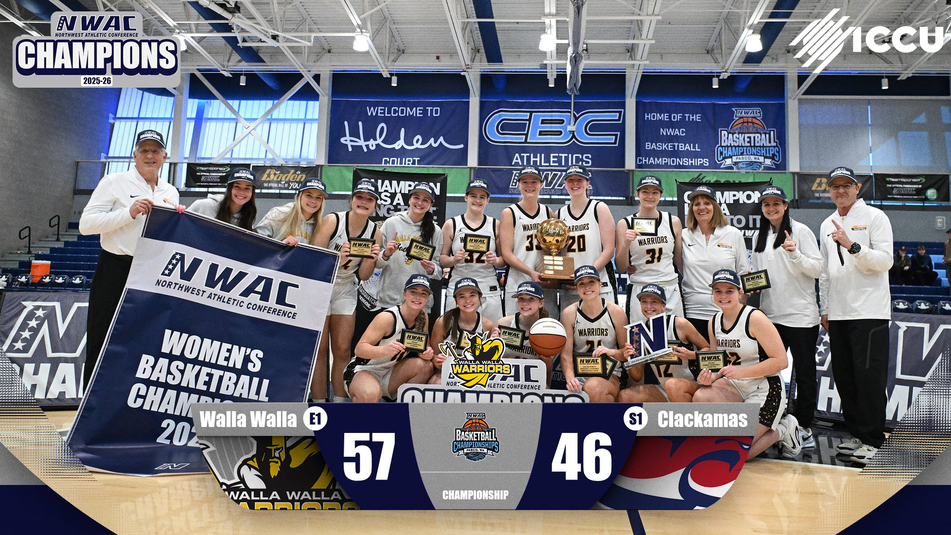 Warriors Claim Back-to-Back NWAC Titles with 57-46 Win over Clackamas